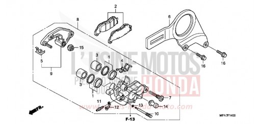 ETRIER DE FREIN ARRIERE (CB1000R) CB1000RB de 2011